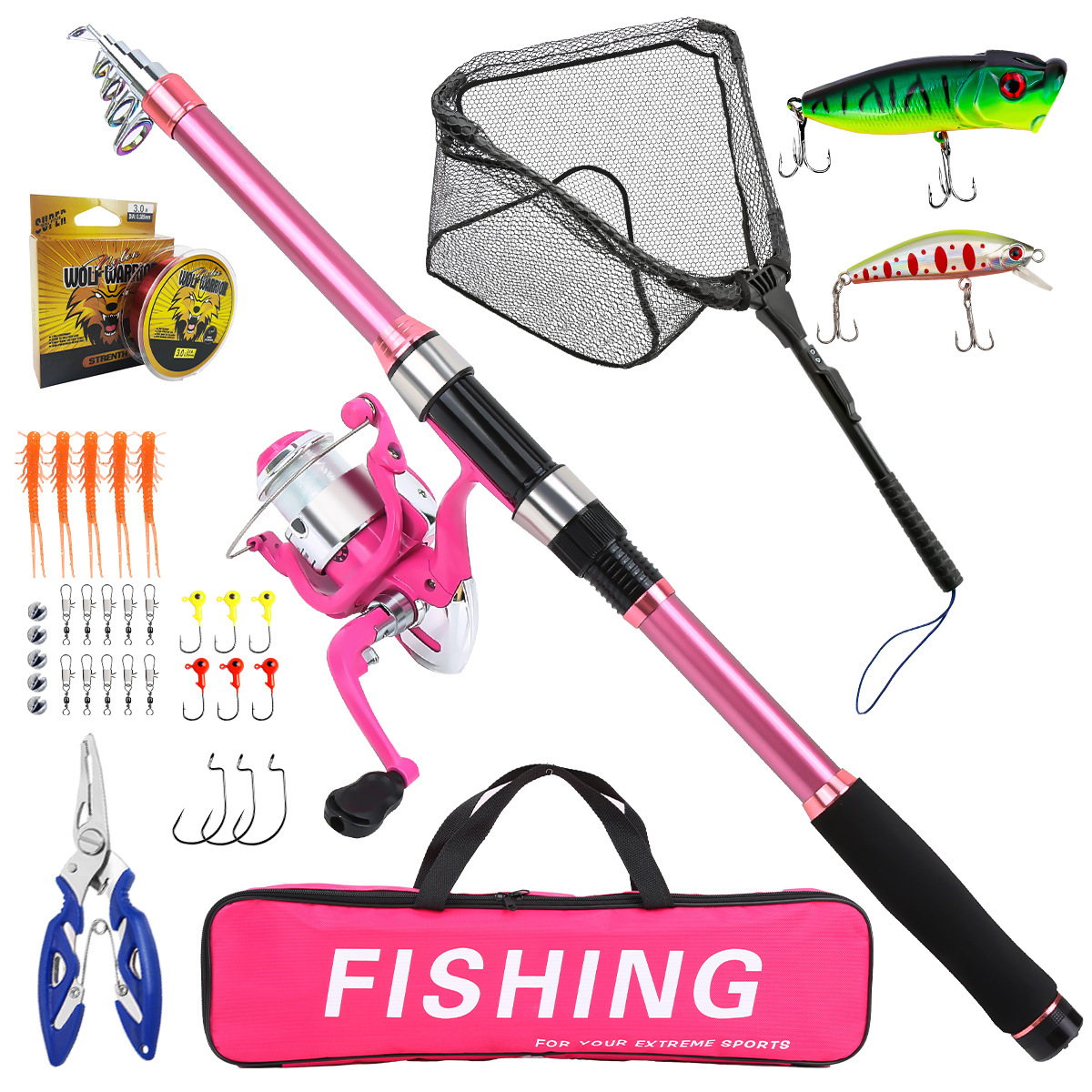 Fishing Rod Casting - 낚싯대 세트 풀 키트, 텔레스코픽 낚싯대와
