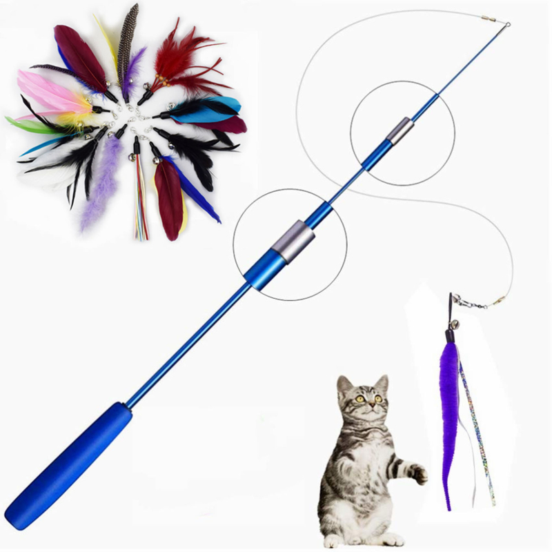 Fishing Rod Carbon Fiber - 텔레스코픽 3단 시뮬레이션 낚싯대 고양이 놀리기