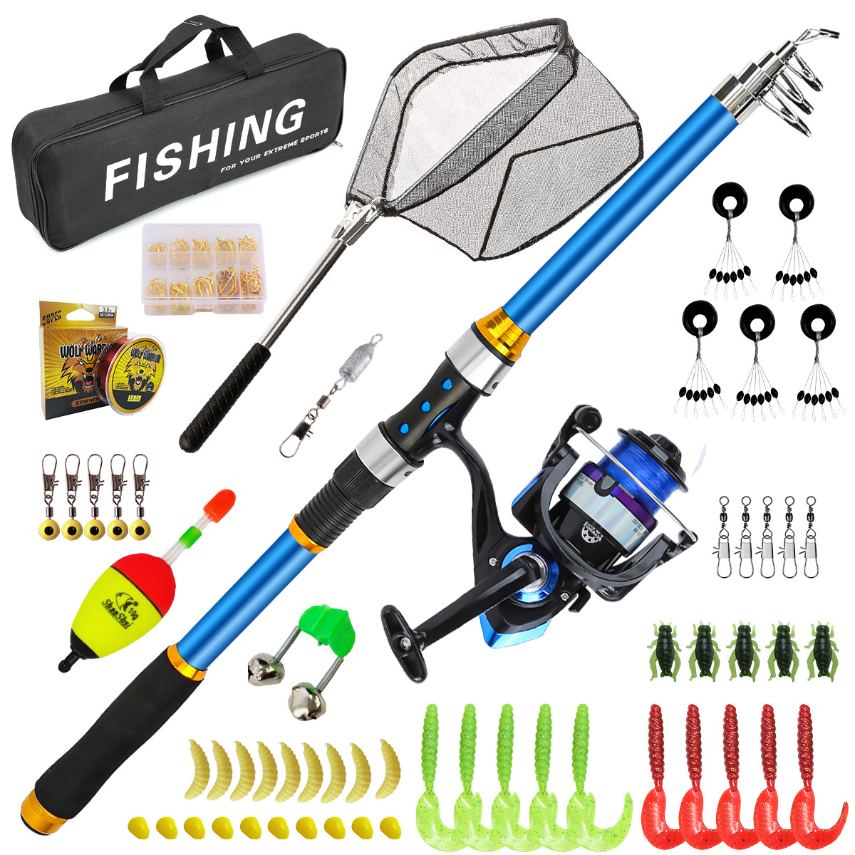 Fishing Rod Casting - 릴 및 액세서리가 포함된 2.1-3.6M 텔레스코픽