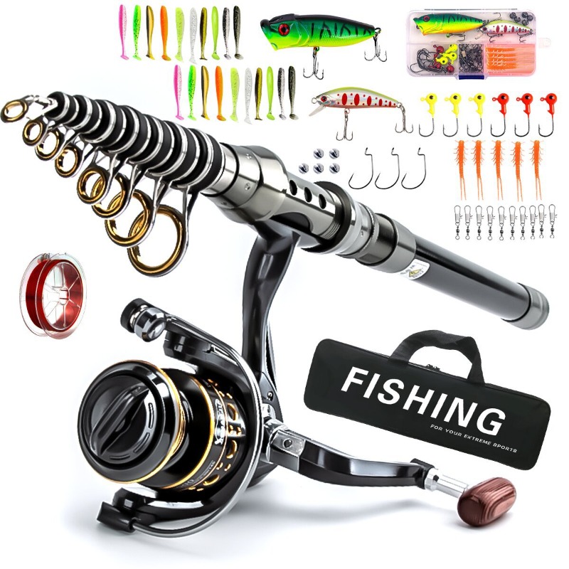 Fishing Rod Carbon Fiber - 카본 파이버 텔레스코픽 낚싯대 릴 콤보