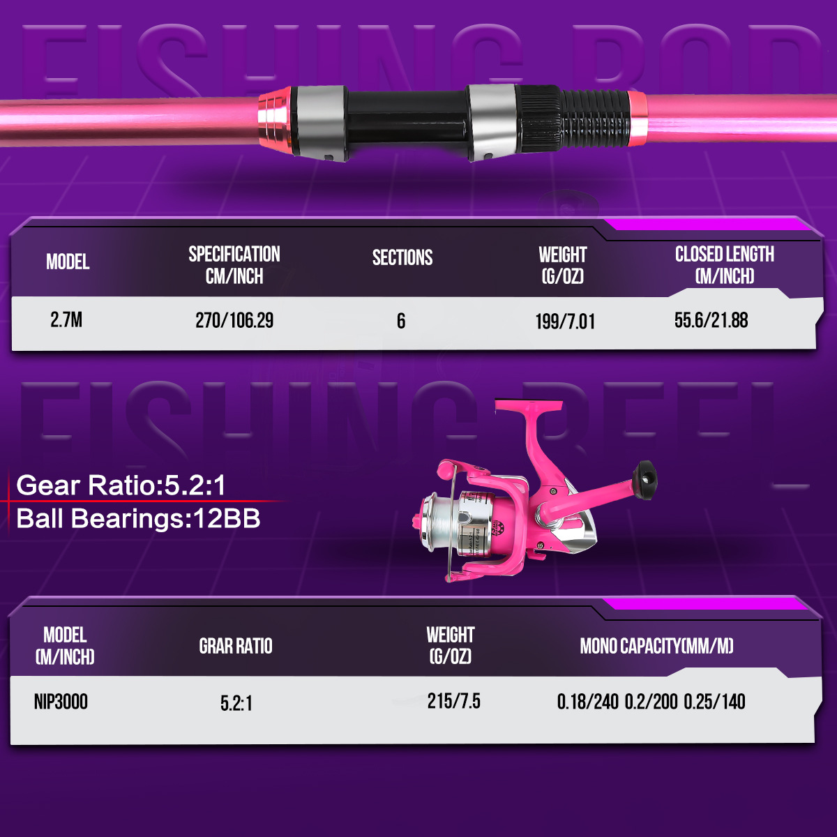 낚싯대 세트 풀 키트, 텔레스코픽 낚싯대와 스피닝 릴, - Fishing Rod Casting 리뷰 및 가격