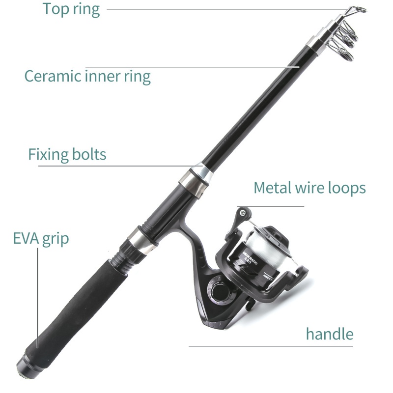 낚싯대와 릴 조합 키트, 텔레스코픽 캐스팅 로드, 회전 - Fishing Rod Casting 리뷰 및 가격